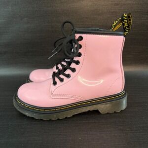 Dr Martens 1460 J‎ Pink Patent Leather Ankle Boots Youth Kids Size 12 US
